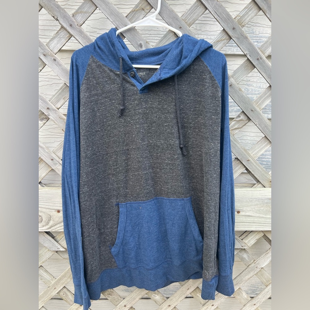 Blue and grey American Eagle hoodie